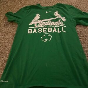 Nike Green St. Louis Cardinals Baseball Tee with White Graphics